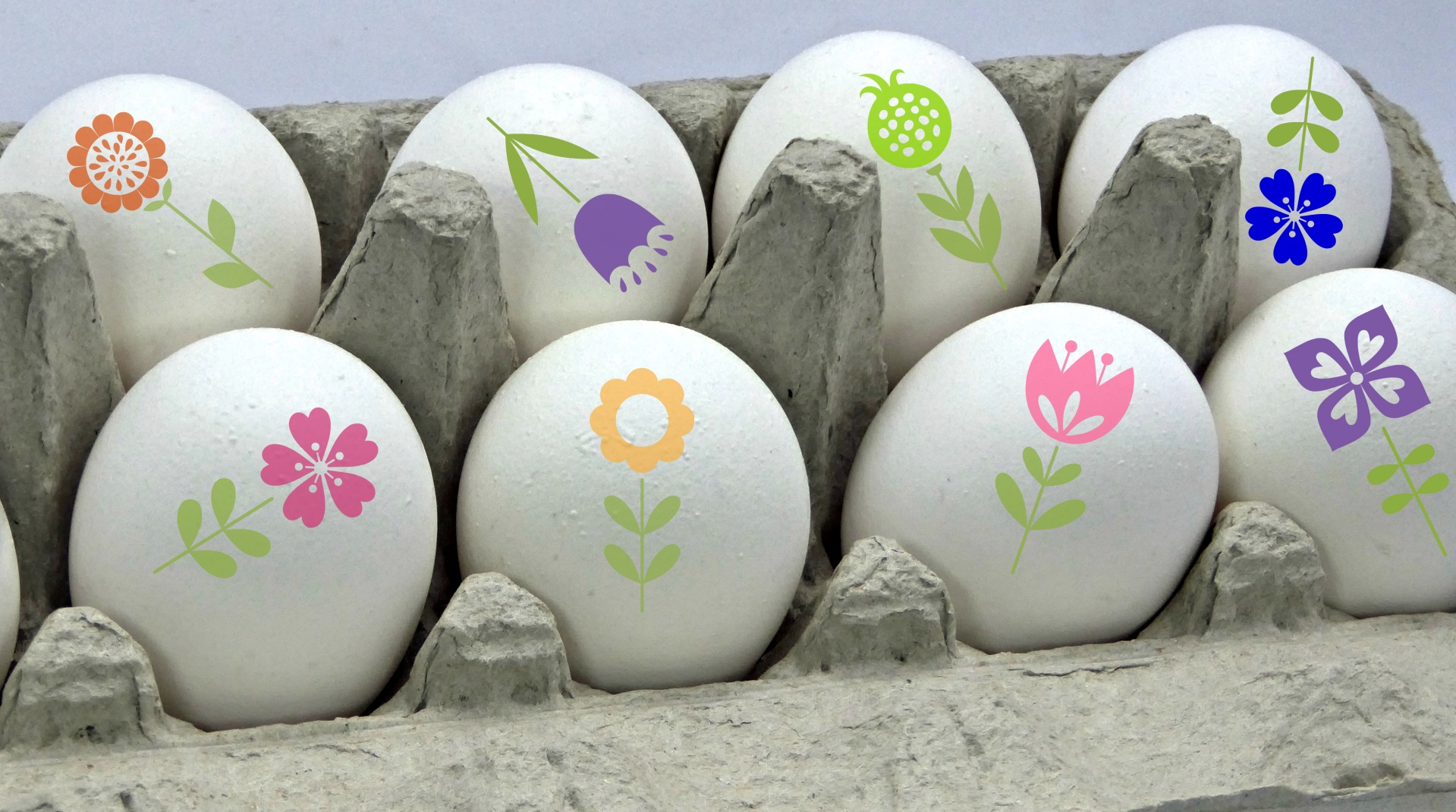 flower decorated eggs