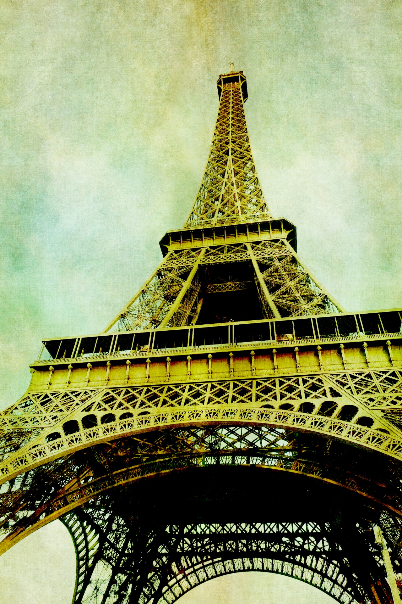 Vintage painting of eiffel tower, paris