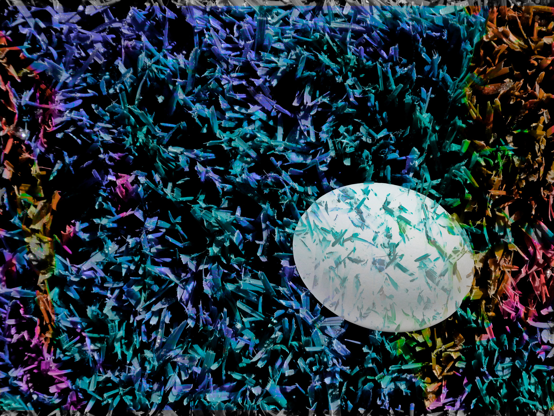 Easter egg on colored grass background