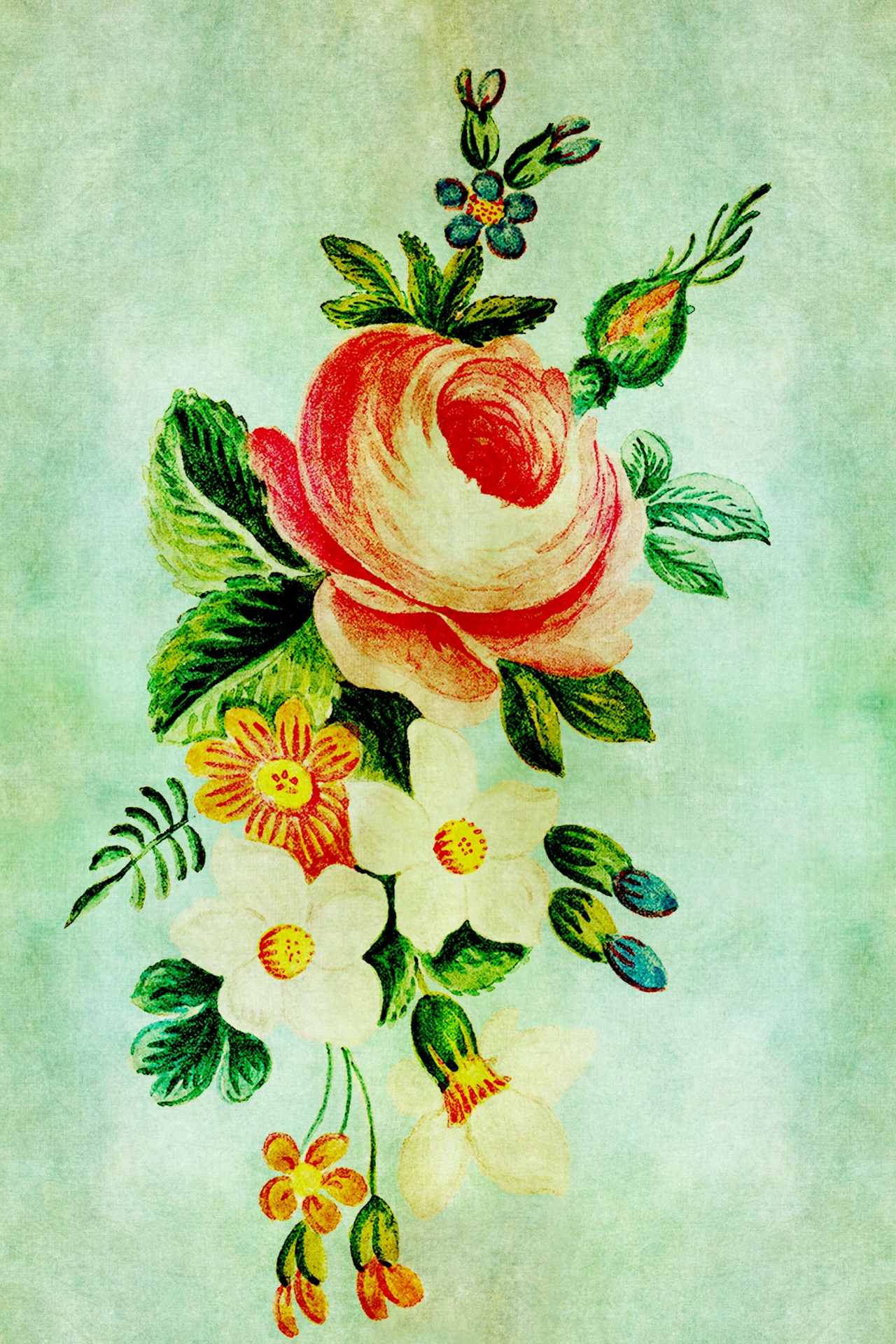 Flowers Vintage Painting