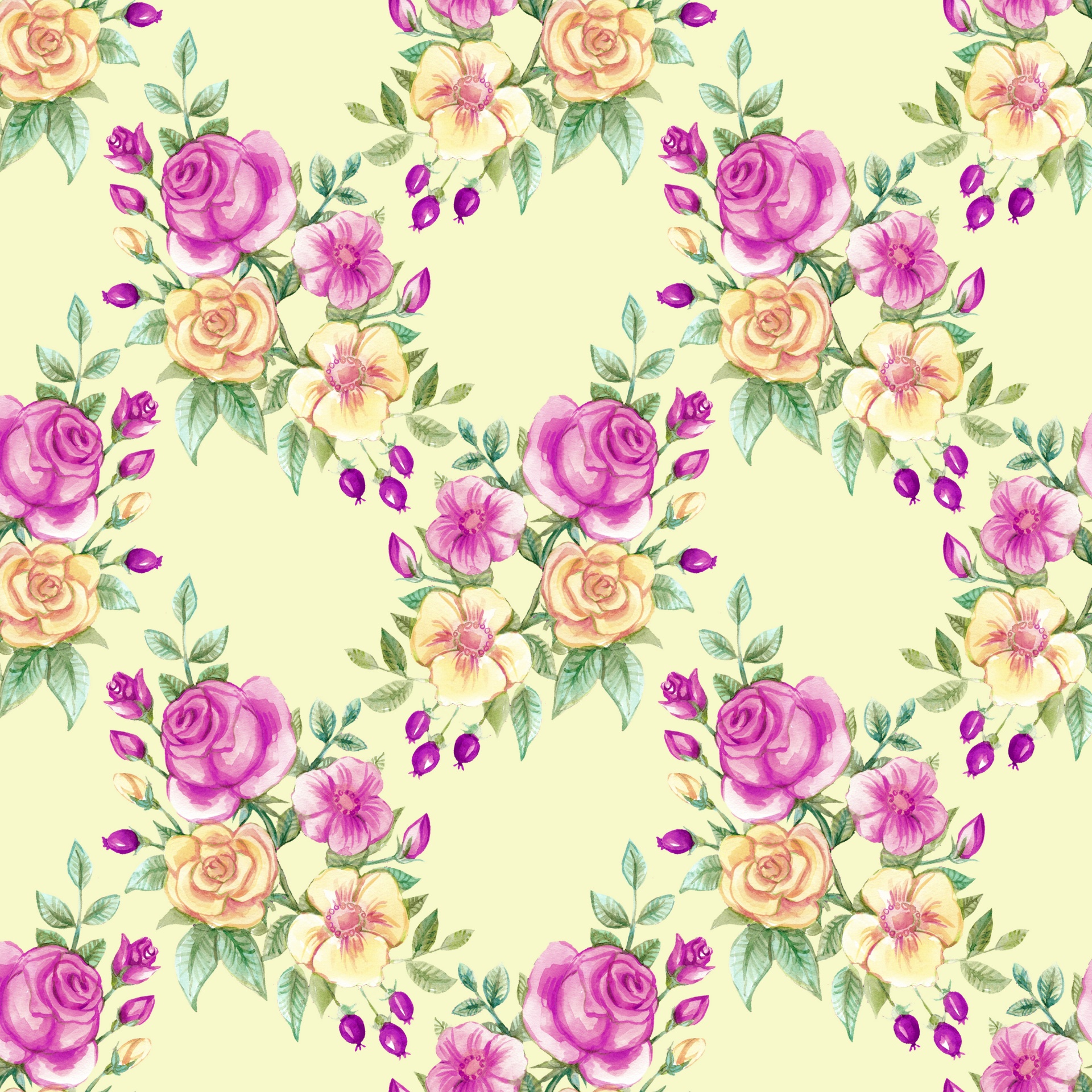 Flowers Watercolor Roses Background