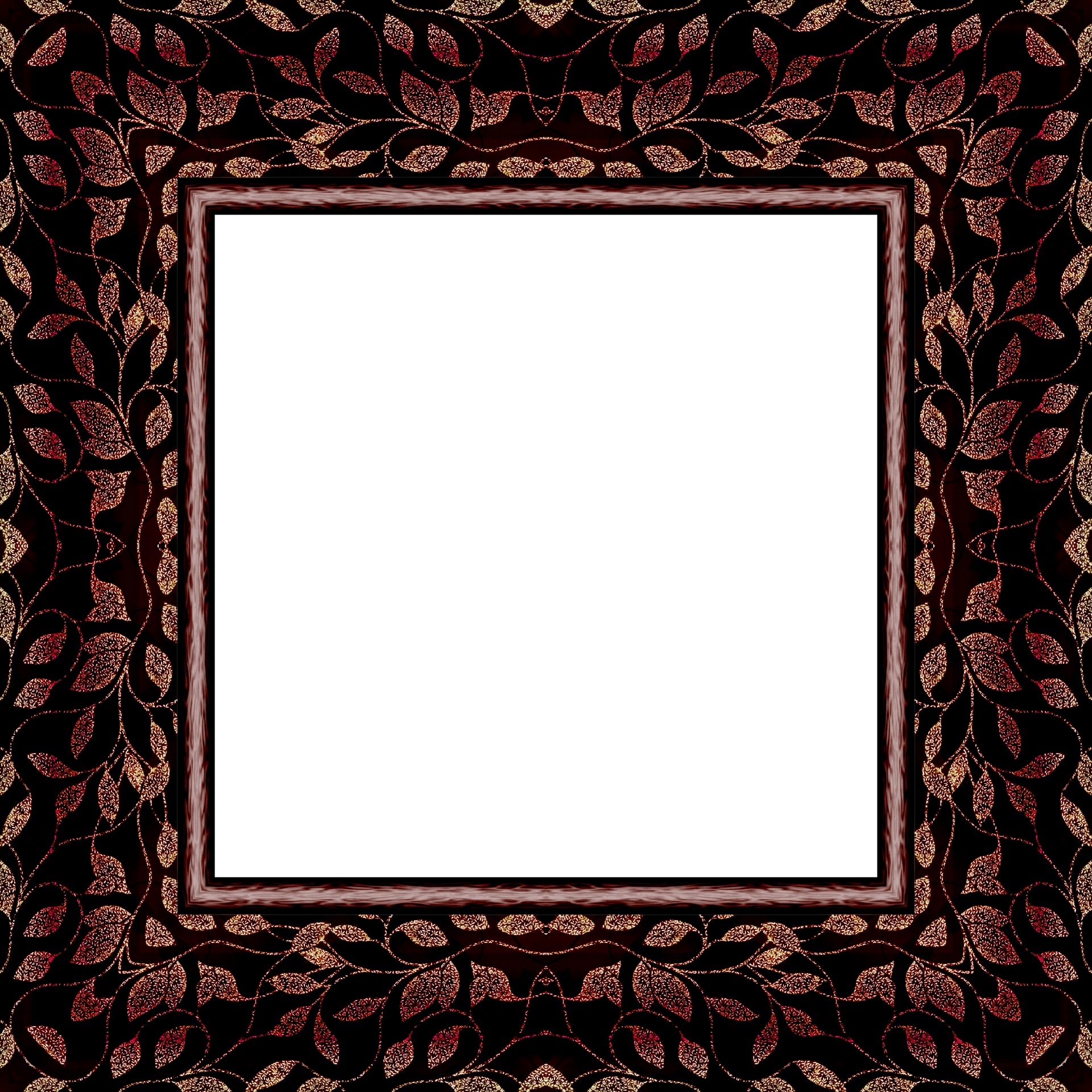 Leaf Pattern Rolled Frame Brown