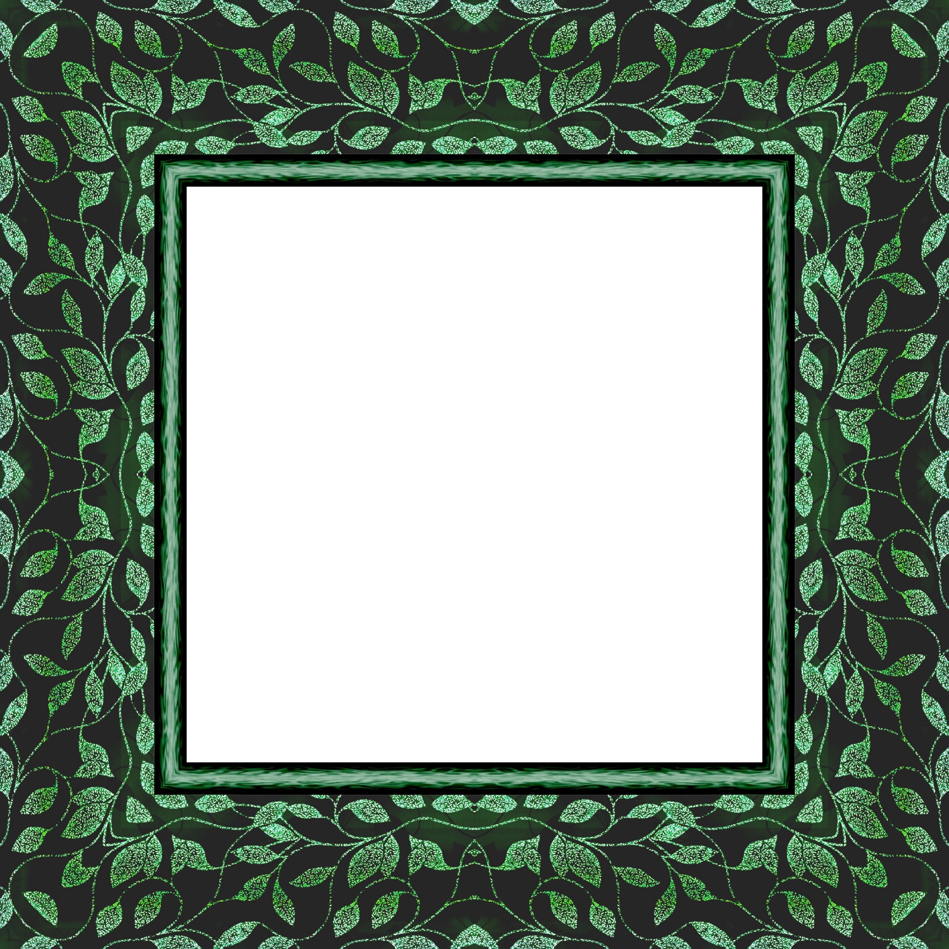 Leaf Pattern Rolled Frame Green