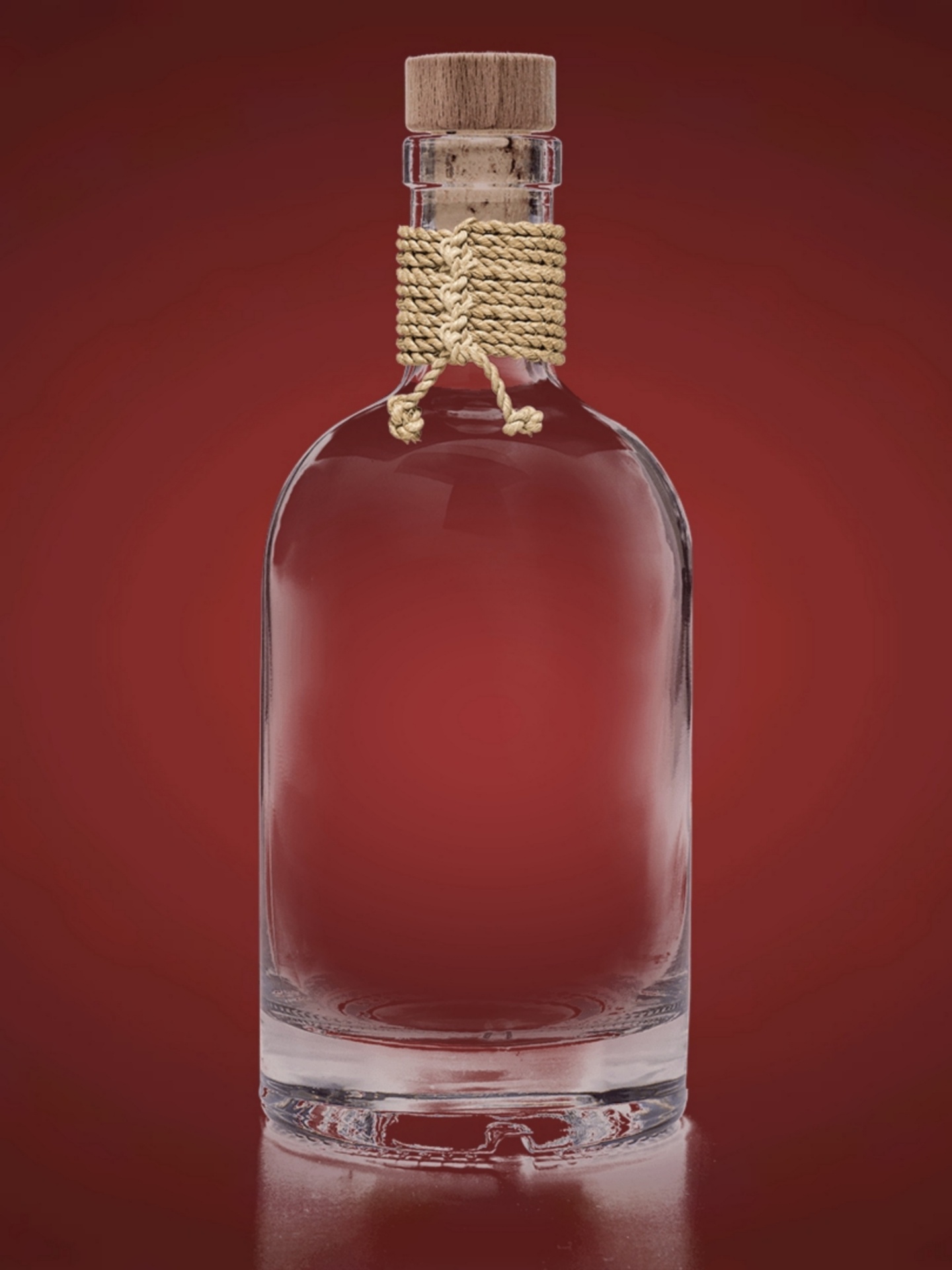 red bottle on red background
