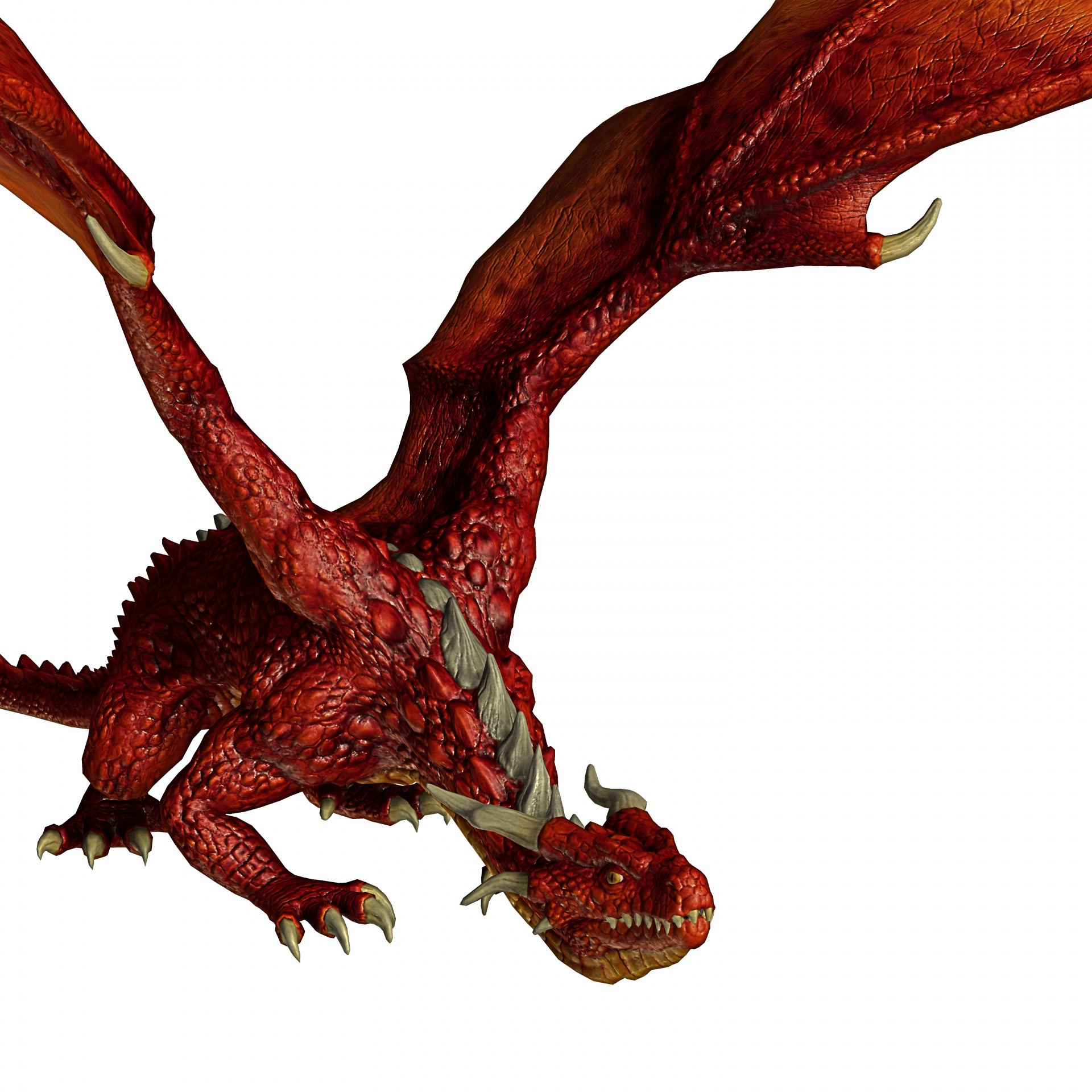 flying red dragon closeup