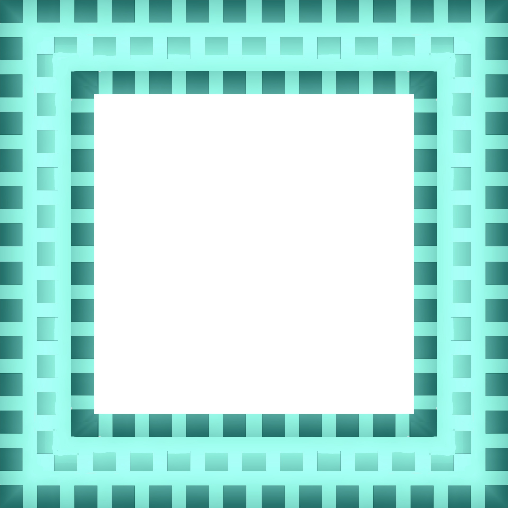 Retro Checkerboard Frame Aqua