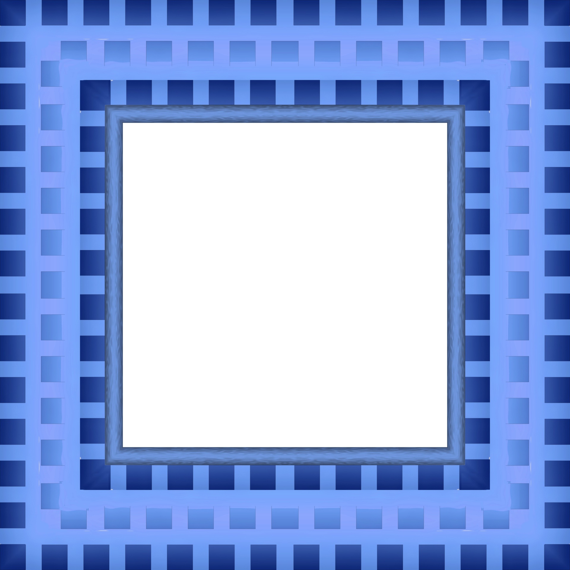 Retro Checkerboard Frame Blue