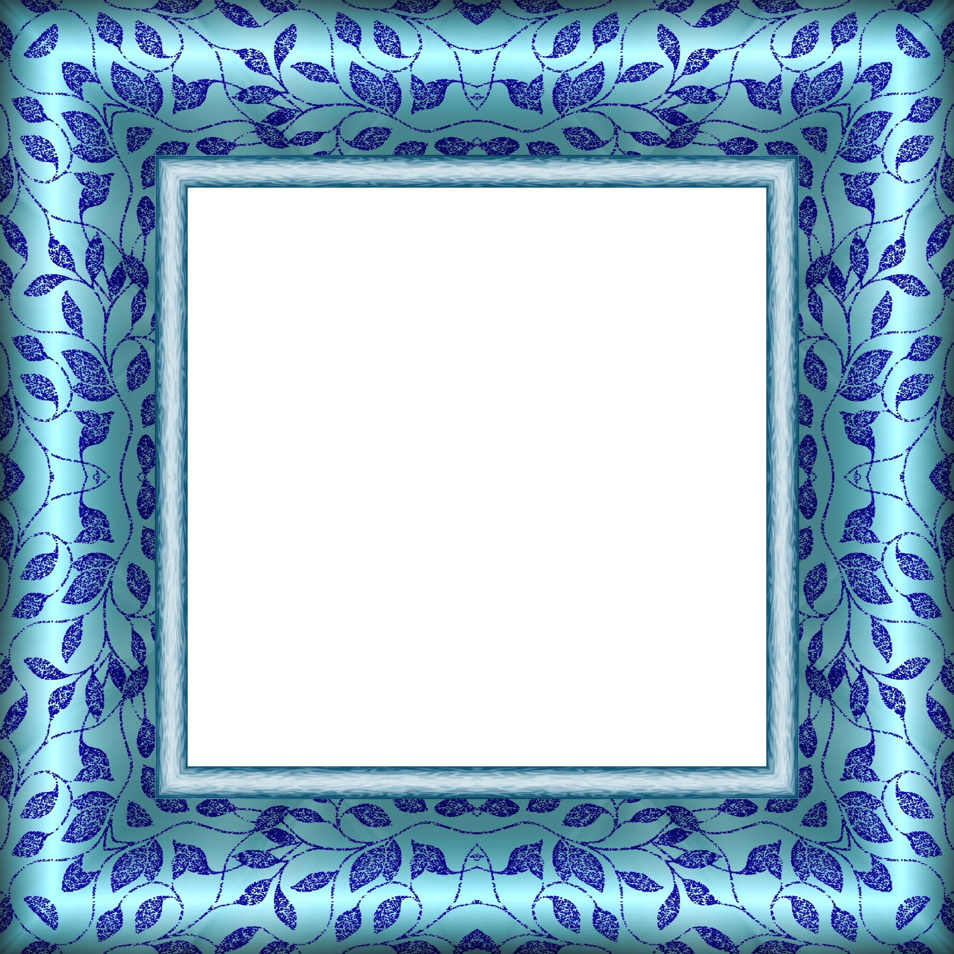 Satin Pattern Picture Frame Blue