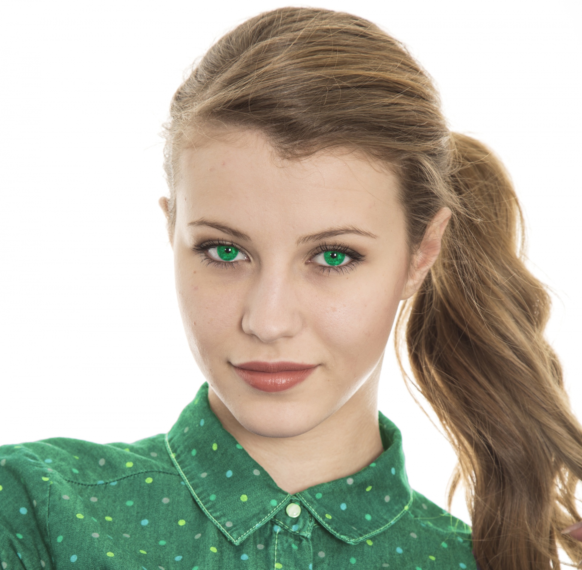 Woman Green Eyes Portrait