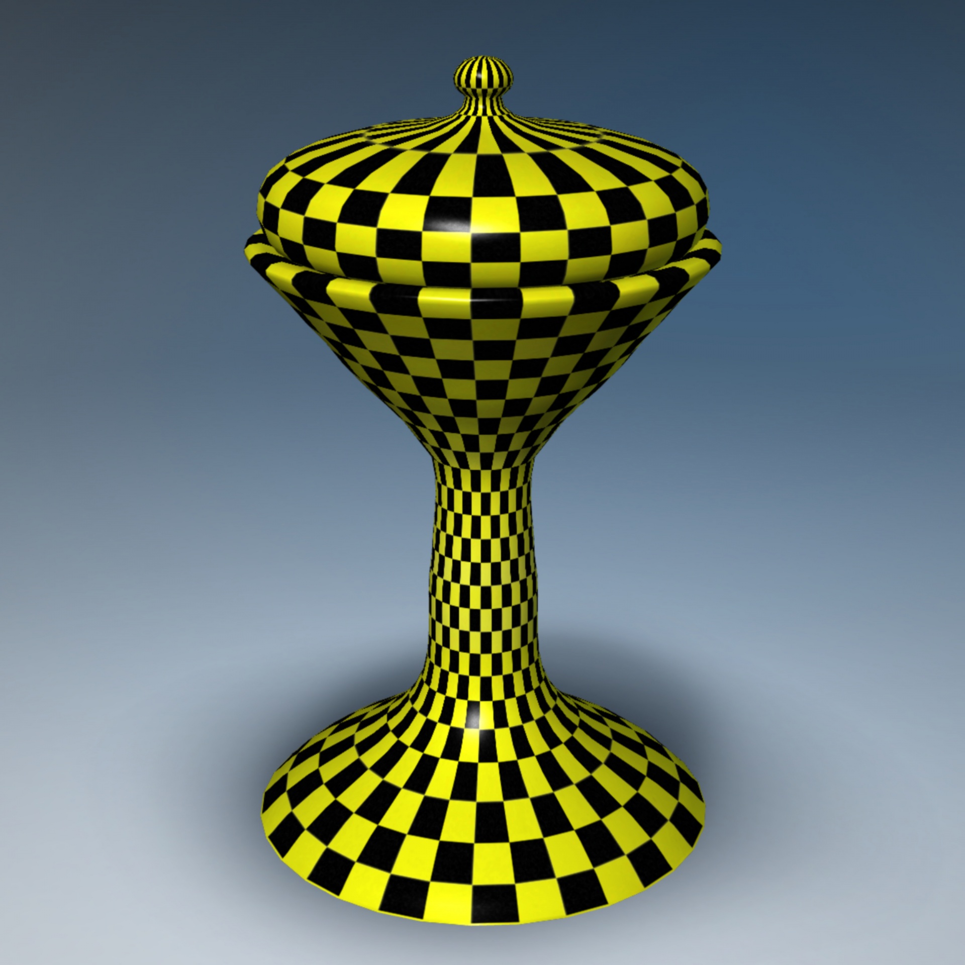 Yellow Black Checkerboard Vase