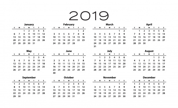 Plantilla de calendario 2019 Stock de Foto gratis - Public Domain Pictures