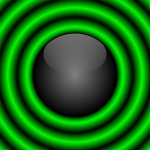 Black Ball With Green Rings