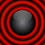 Black Ball With Red Rings