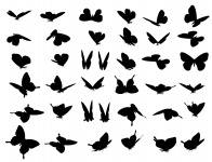 Butterfly Silhouette Clipart Set
