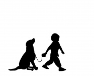 Dog And Boy Silhouette