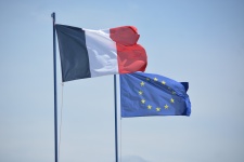 French And European Flags