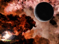 Fiery Planet Scene Background