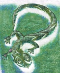 Green Art Gecko Drawing