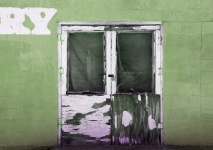 Grunge Peeling Paint Door Green