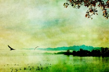 Lake Vintage Painting