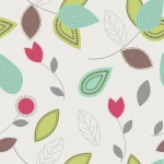 Leaves, Flowers Abstract Background