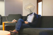 Lightbulb, Workplace, Laptop,idea