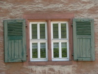 Old Sandstone Window With Shutter