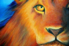 Painting Of Lion In Oils