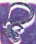 Purple Art Gecko Drawing