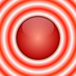 Red Sphere With White Rings