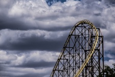 Roller Coaster Cloudy Sky
