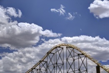 Roller Coaster Cloudy Sky