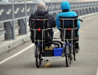 Seniors On Side By Side Bike
