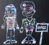 Shop Chalked Blackboard Open Sign