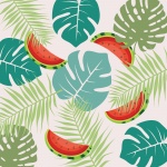 Tropical Leaves Fruit Background