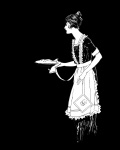 Waitress Vintage Illustration