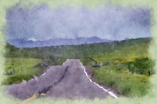 Watercolor Country Road