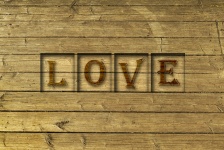 Wood Carving Love Sign