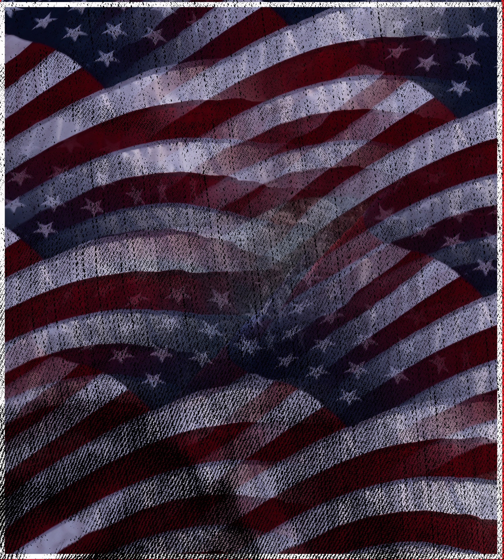 American flag abstract background with grunge effect