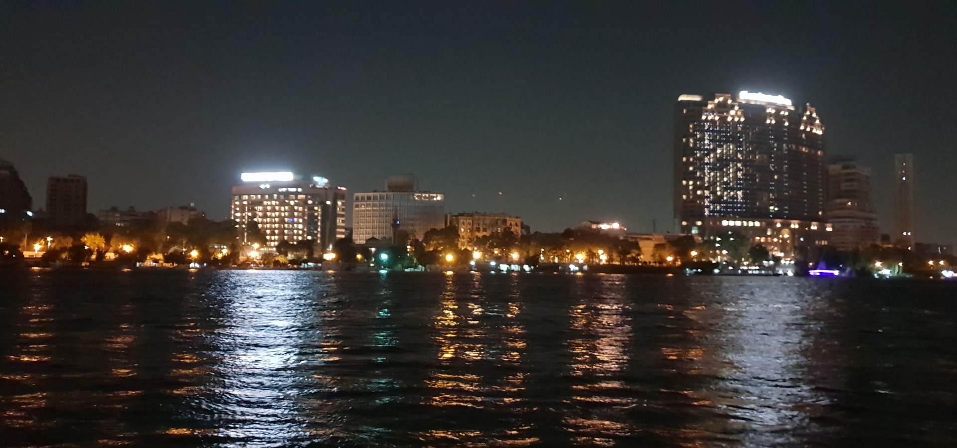 Cairo river Nile view at night