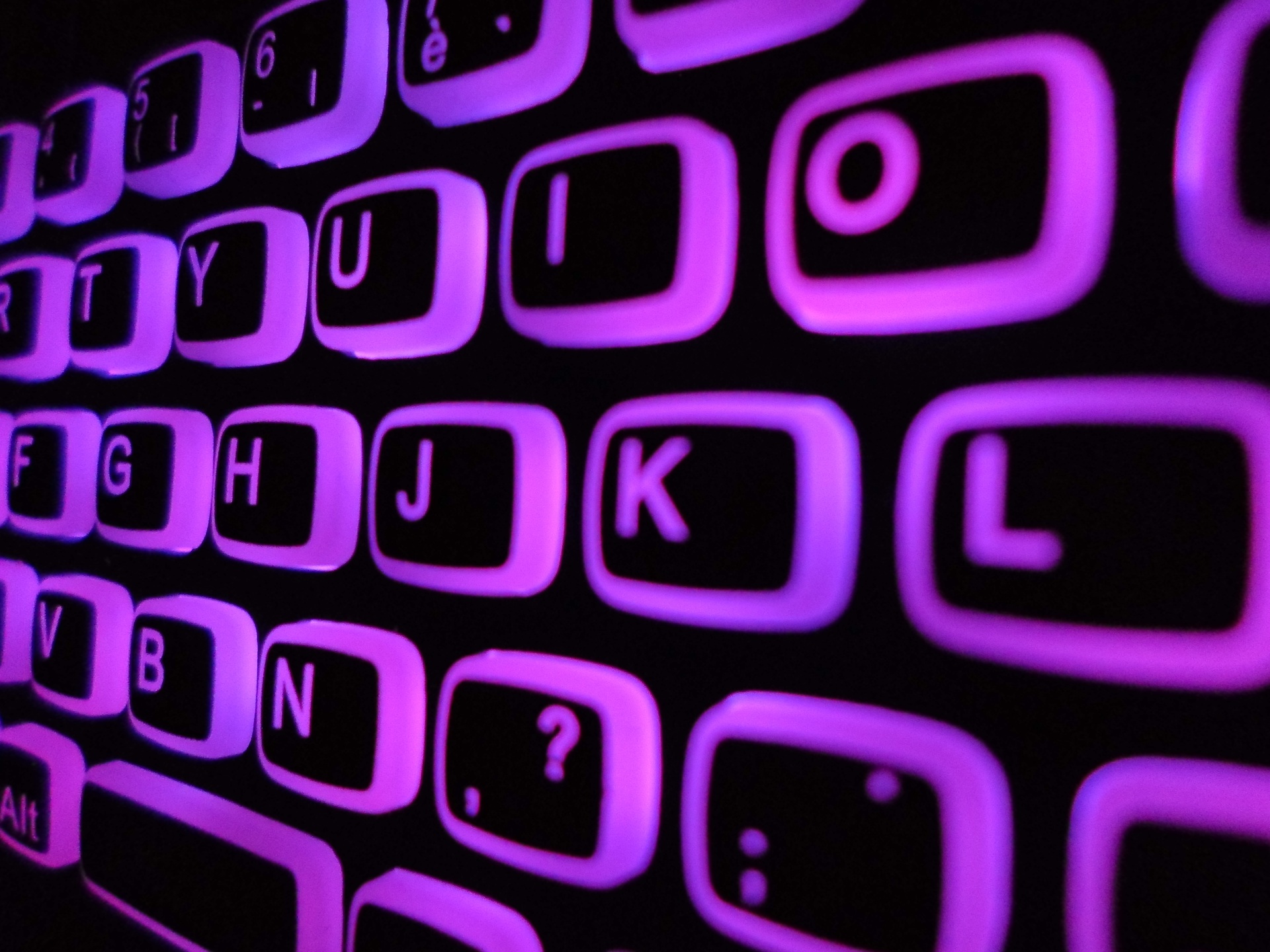 Purple Backlit Azerty Keyboard