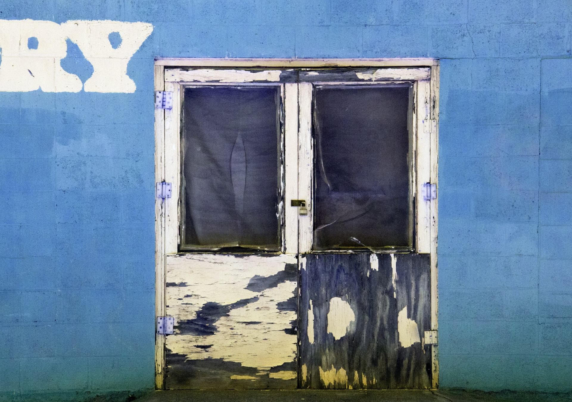 Grungy Peeling Paint Door-blue