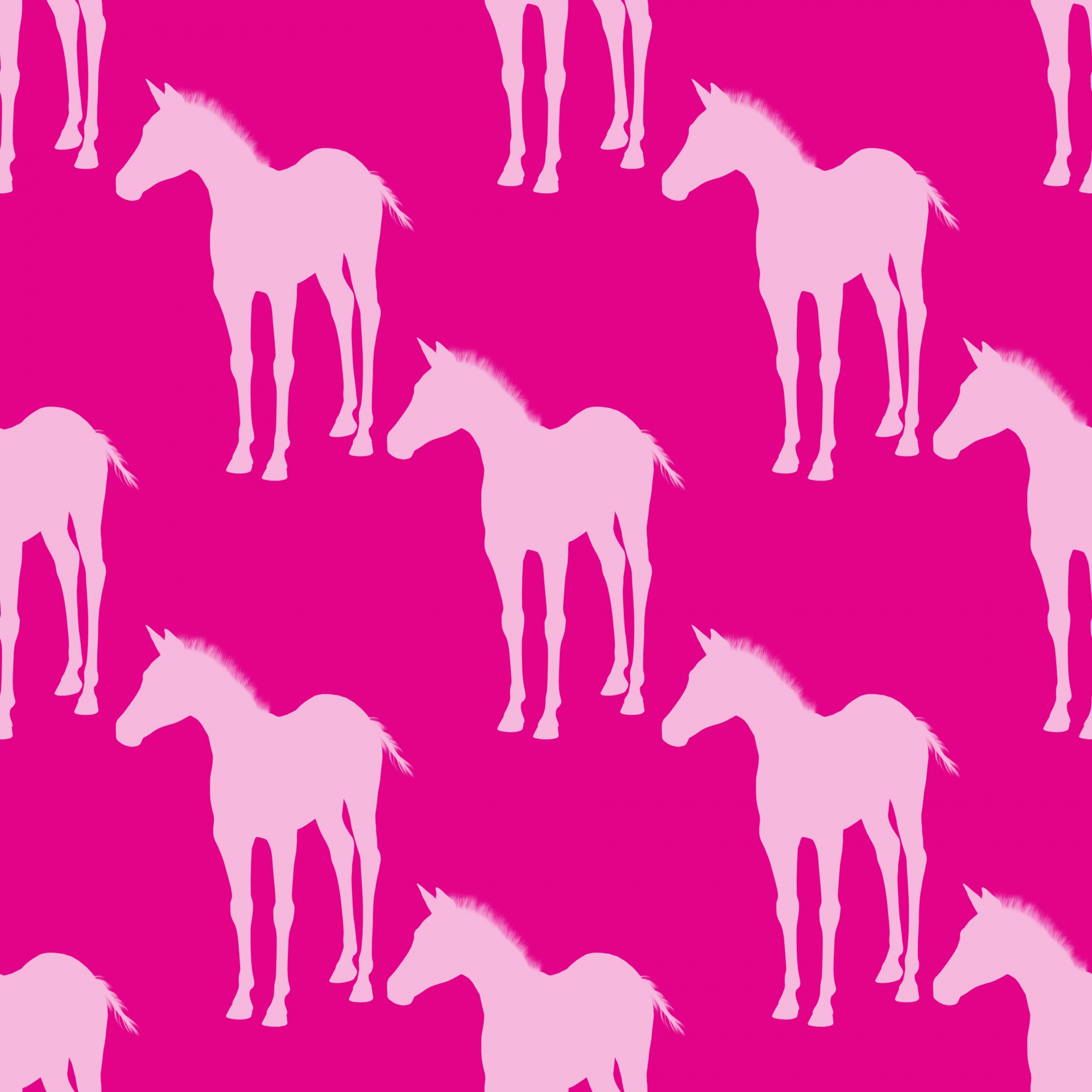 Pink foal, baby horse wallpaper pattern background seamless for kids