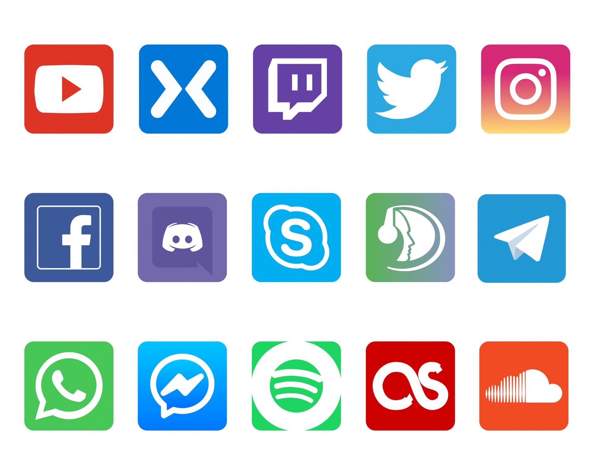 Set of networking social media icons