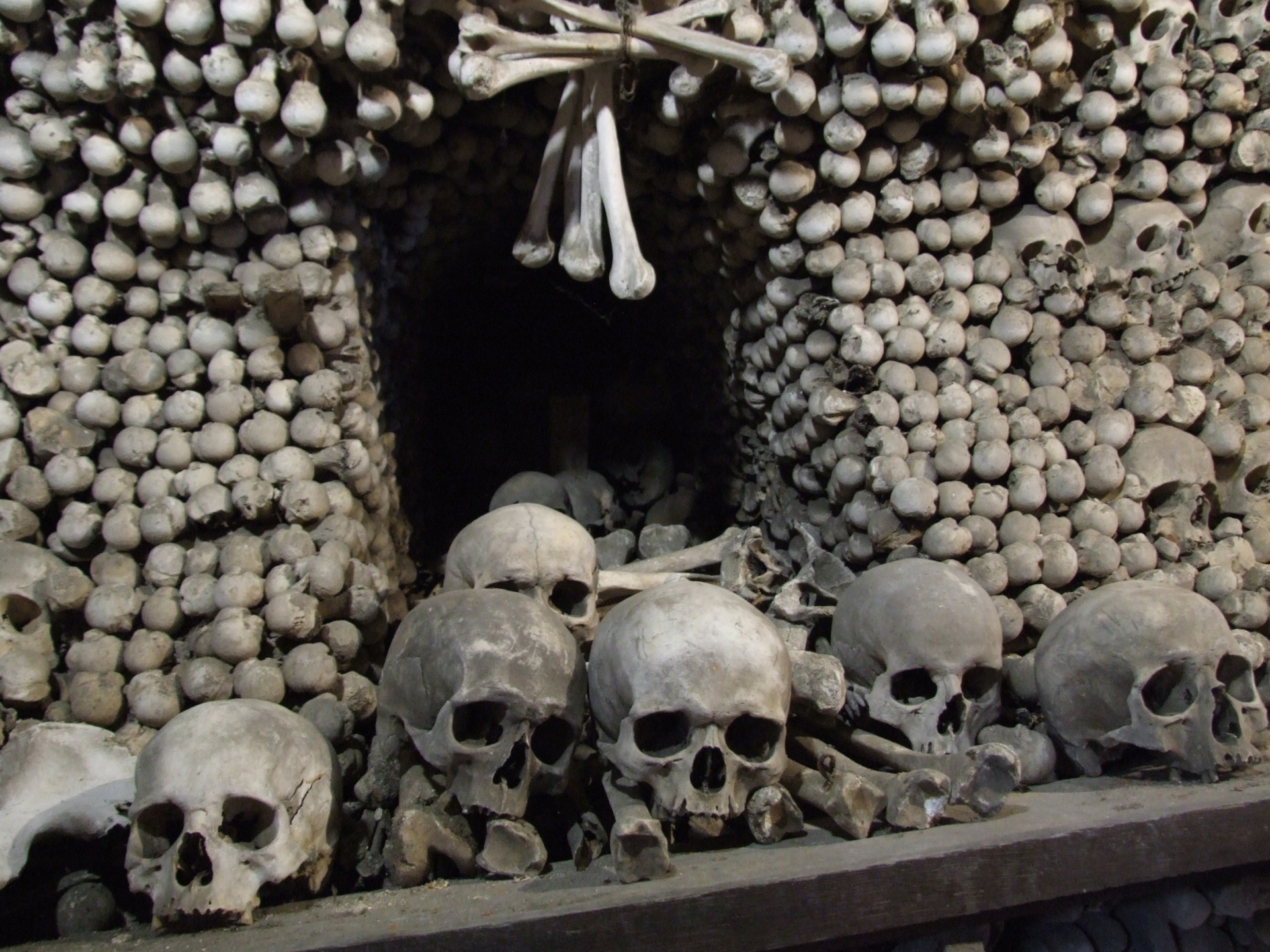 Pile Of Human Skulls And Bones