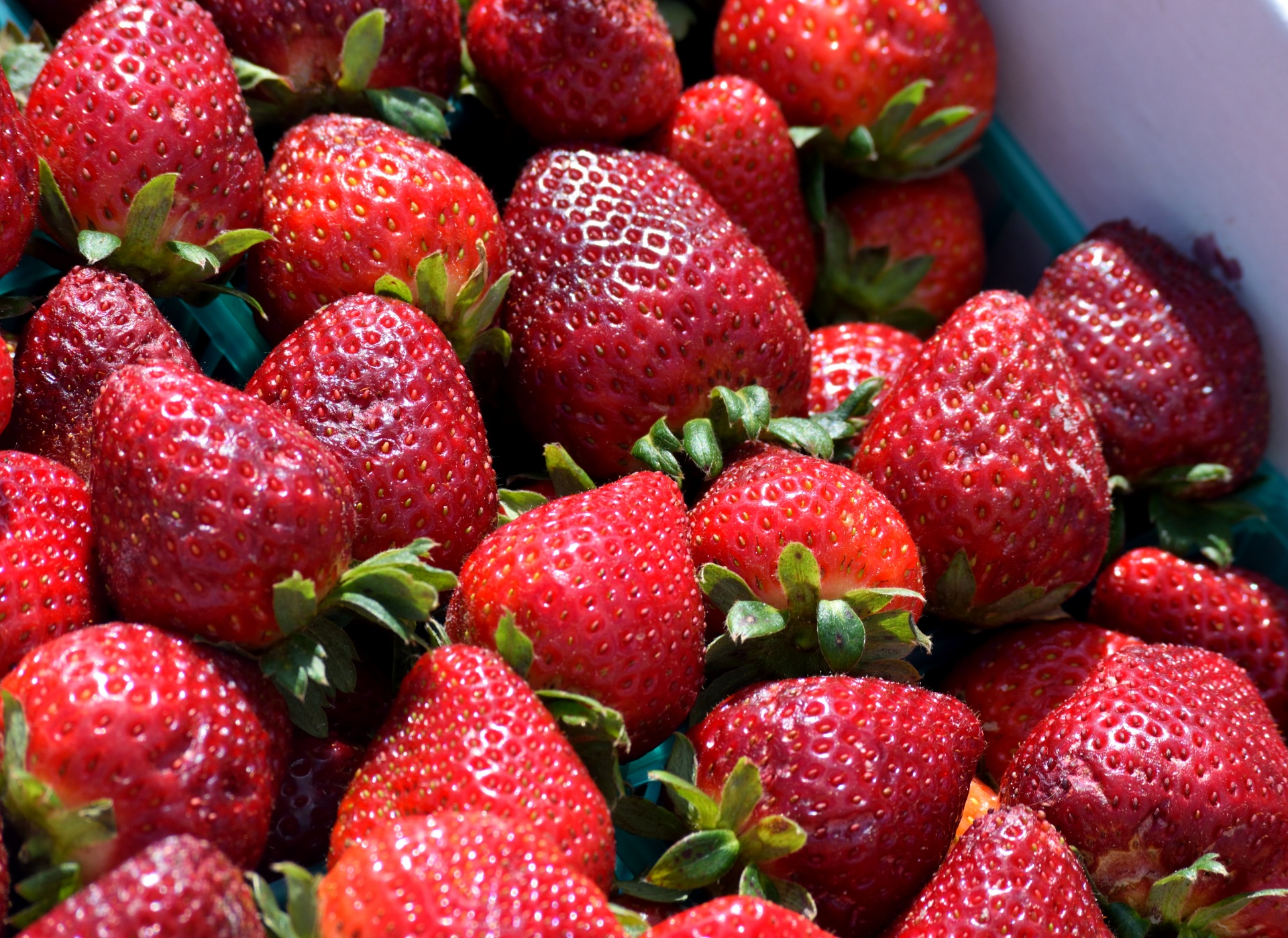 Strawberries sold at outdoor market place