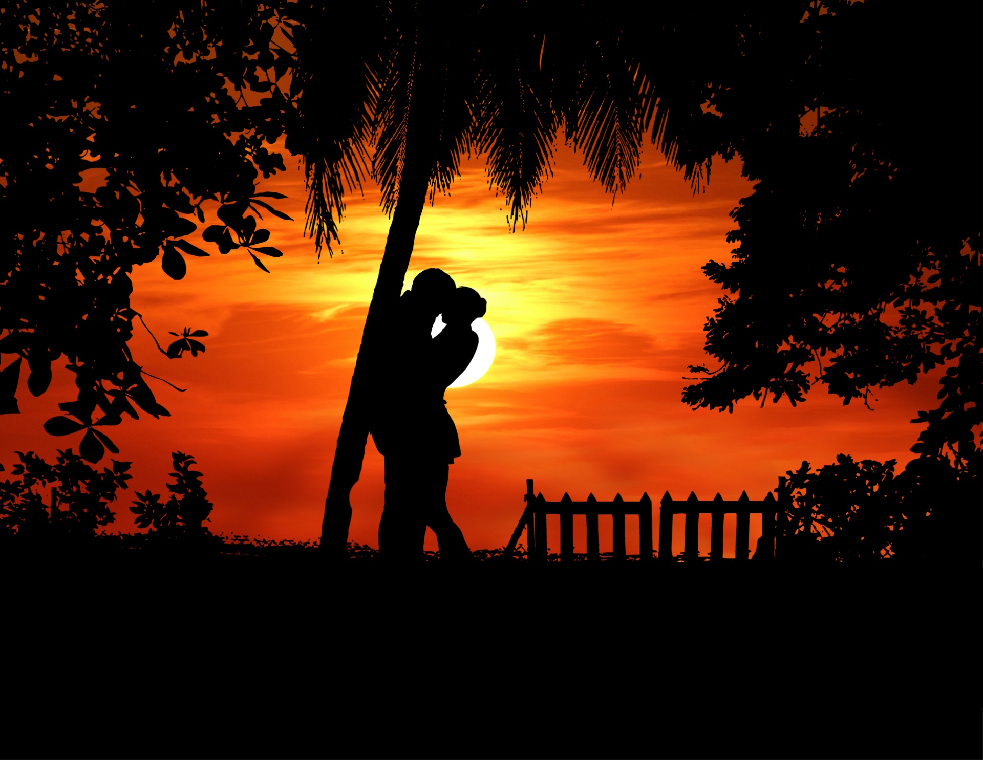 Woman, Man, Love Sunset