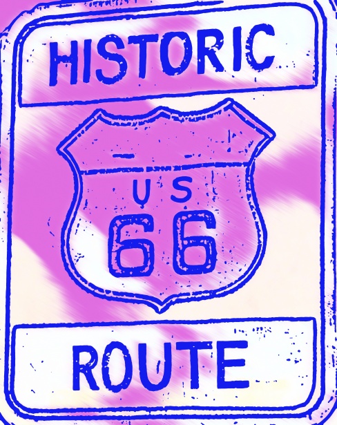 Route 66 skylt Gratis Stock Bild - Public Domain Pictures