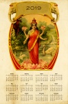 2019 Calendar Indian Goddess