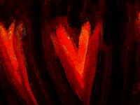 Abstract Painted Hearts